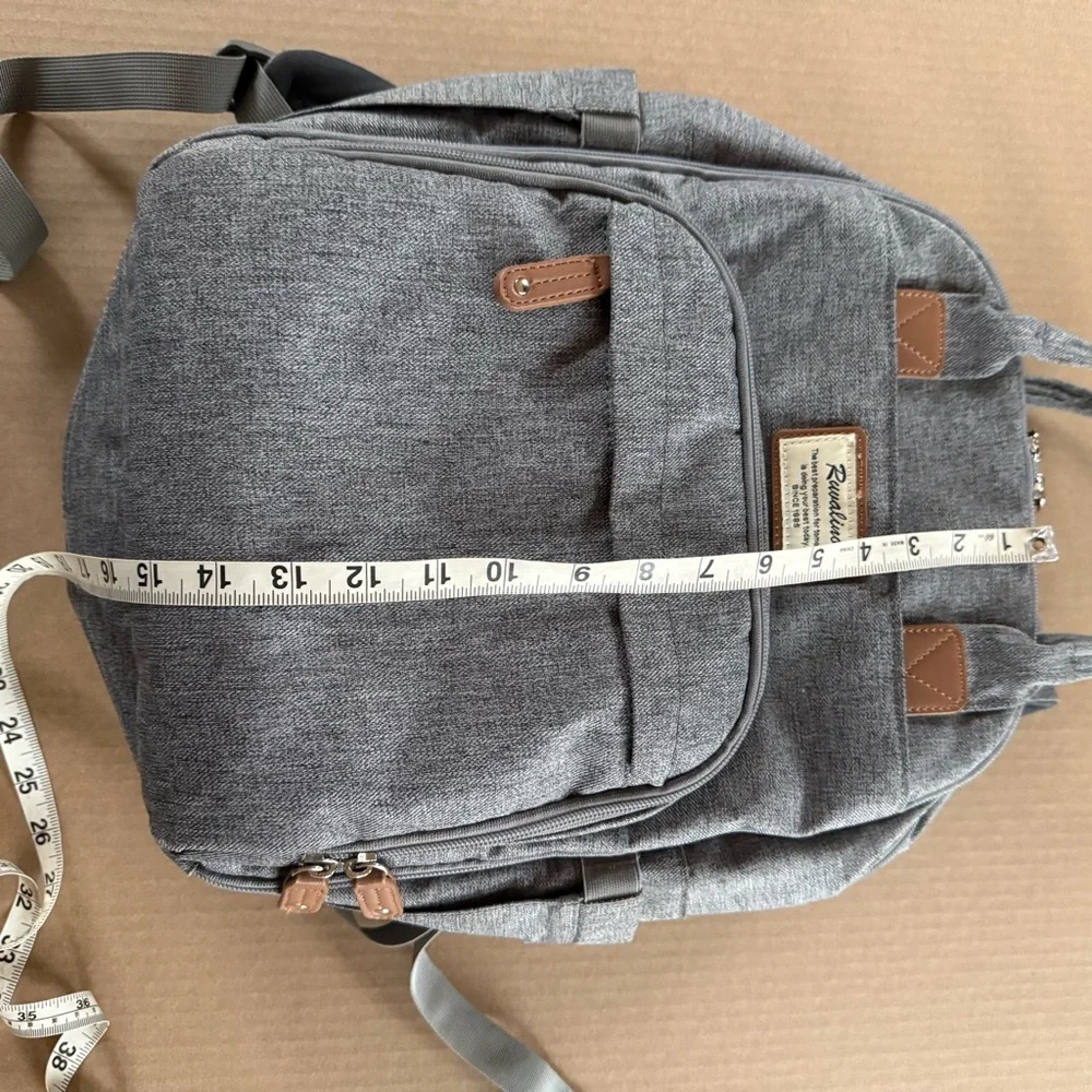 Ruvalino Gray Diaper Backpack Bag